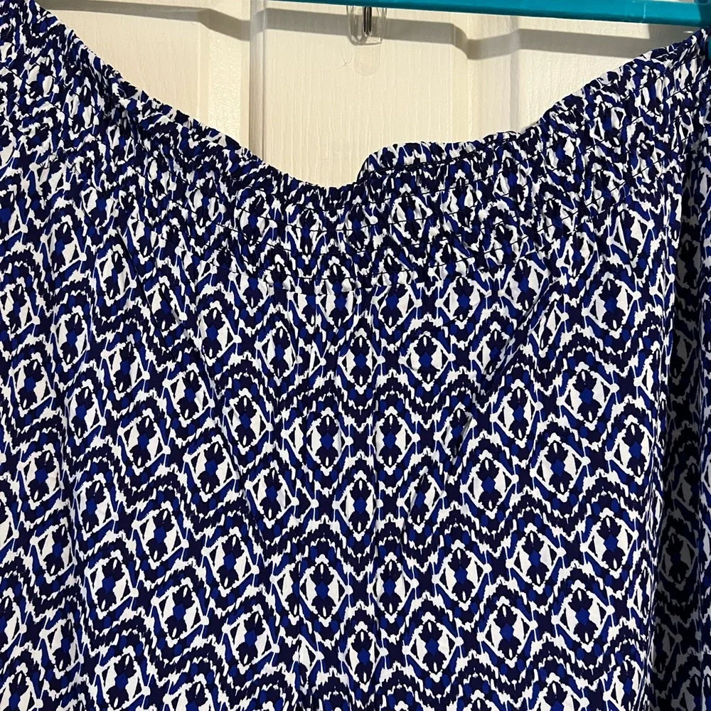NWT Blue and White Flowy Palazzo Pants - Picture 2 of 4